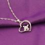 WUSUANED Delicate Hollow Heart Lovely Pig Pendant Necklace Pet Jewelry Pig Lover Gift