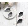 Genuine Leather Earrings Set Teardrop Petal Leaf Leather Dangle Earrings Leather Feather Drop Earring for Women Girls, S/M/L
