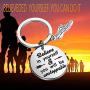 BEKECH Runner Keychain Runner Believe in Yourself and You Will be Unstoppable Keychain with Running Shoe Running Jewelry Marathon Jewelry Gift for Runners