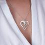 MyNameNecklace Two Hearts Forever One Necklace with Cubic Zirconia birthstones Cut Out Names - Custom Necklace Jewelry - Gift for Mom