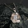 Carleen Sterling Silver Solitaire Stunning Cubic Zirconia CZ Simulated Diamond Rose Flower Pendant Necklace Jewelry Gifts for Women Girls Mom Her, Box Chain Length 18''
