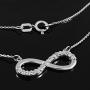 Fine 14k White Gold Infinity Polished Pendant Necklace with Diamonds