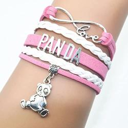 HHHbeauty Infinity Panda Bracelet Bear Friendship Cute Panda Charm Bracelet for Girls,Women,Men,Boys