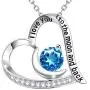 Mothers Day Necklace for Mom Women Birthday Gifts I Love You to the Moon and Back Necklace December Blue topaz Birthstone Jewelry Love Heart Pendant Mothers Day Necklace for Mom Women Birthday Gifts I Love You to the Moon and Back Necklace December Blue topaz Birthstone Jewelry Love Heart Pendant
