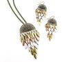 LookLove Womens Jewelry Mixed Metal Long Necklace and Earring Set for Women 30'' Long Necklace 3'' Earrings