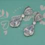 Scarlvambo Womens Cubic Zirconia Heart Teardrop Pierced Dangle Wedding Earrings Silver-Tone