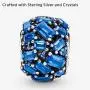 Pandora Jewelry Blue Ice Cube Crystal Charm in Sterling Silver Pandora Jewelry Blue Ice Cube Crystal Charm in Sterling Silver