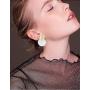 Hanpabum 8 Pairs Acrylic Leather Drop Dangle Earrings Mottled Resin Stud Earrings Set Bohemian Statement Round&Oval Shape Jewelry