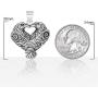 925 Sterling Silver Heart Love Couple Raven Crow Pendant Necklace 18'' for Women, Teen