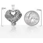 925 Sterling Silver Heart Love Couple Raven Crow Pendant Necklace 18'' for Women, Teen 925 Sterling Silver Heart Love Couple Raven Crow Pendant Necklace 18'' for Women, Teen