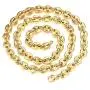 Trendsmax 7mm Coffee Beans Link Chain Necklace Gold Plated Stainless Steel Twisted Rope Chain for Men Women Hip Hop Rappers Necklace