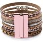 FANCY SHINY Tree of Life Leather Wrap Bracelet Inspirational Cuff Bangles Boho Pearl Bracelets with Magnetic Clasp Unique Jewelry Gifts for Women Teen Girls