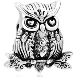 Casa De Novia Jewelry Lucky Owl Wisdom Animal Lovers Charm Bird Beads for Charm Bracelets