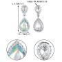 EVER FAITH Womens Austrian Crystal Wedding Tear Drop Dangle Earrings