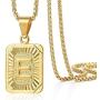 Trendsmax Initial A-Z Letter Pendant Necklace Mens Womens Capital Letter Yellow Gold Plated Stainless Steel Box Chain 22inch