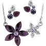 NEOGLORY Platinum Plated Purple Clear Crystal Jewelry Set, Pendant Necklace, Earrings, Bridesmaid Jewelry Wedding Women Gift NEOGLORY Platinum Plated Purple Clear Crystal Jewelry Set, Pendant Necklace, Earrings, Bridesmaid Jewelry Wedding Women Gift