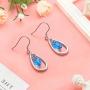White/Blue Teardrop Earrings Threader Earrings 925 Sterling Silver Droplet Jewelry Drop Dangle Long Charm Earrings for Women Girls Birthday Gifts
