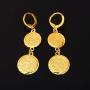Gold Huggie Hoop Earrings with Dangle Charm|Platinum or 18K Gold Plated Allah Earrings,Small Heart/Coin Style Drop Earrings for Women Girls