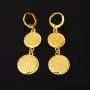 Gold Huggie Hoop Earrings with Dangle Charm|Platinum or 18K Gold Plated Allah Earrings,Small Heart/Coin Style Drop Earrings for Women Girls