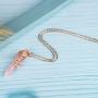 Bivei Vintage Reiki Healing Crystal Necklace Hexagonal Prism Quartz Point Stone Flower Wrapped Pendulum Pendant Jewelry