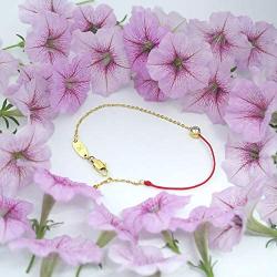 ZUOPIPI Elegent Red String Bracelet with Rhinestone Lucky Bracelets Half Rope Crystal Chain Lucky Gifts for Women