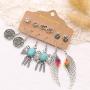 Boho Dangle Earrings Sets Fashion Jewelry for Women Bohemian Tassel Stud Earrings Christmas Valentine Birthday Gift for Girls