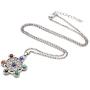 PSEEHEE Tree of Life Flower of Life Sacred Geometry 7 Chakra Healing Crystals Necklace, Reiki Stones Pendant Jewelry