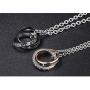 MJartoria Matching Necklaces for Couples-His Crazy Her Weirdo Engraved Ring Pendant Necklaces Anniversary Valentines Day Gifts for Boyfriends Girlfriends