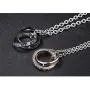 MJartoria Matching Necklaces for Couples-His Crazy Her Weirdo Engraved Ring Pendant Necklaces Anniversary Valentines Day Gifts for Boyfriends Girlfriends