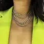 Simple Hearts Necklace Lolita Choker Chain for Girls Women Layered Cuban Chunky Chain Necklace Chic Style Wedding Dress Jewelry (Silver 1) Simple Hearts Necklace Lolita Choker Chain for Girls Women Layered Cuban Chunky Chain Necklace Chic Style Wedding Dress Jewelry (Silver 1)