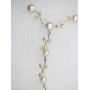Faship Gorgeous CZ Crystal Freshwater Pearls Floral Necklace Earrings Set