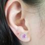 Dazzlingrock Collection 10K Heart Shape Ladies Halo Stud Earrings, White Gold