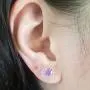 Dazzlingrock Collection 10K Heart Shape Ladies Halo Stud Earrings, White Gold
