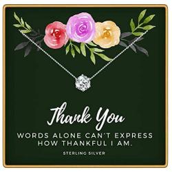 KEDRIAN Thank You Necklace, 925 Sterling Silver, Thank You Gifts for Women, Appreciation Gifts for Women, Teacher Appreciation Gifts, Thank You Gift, Friendship Necklace, Employee Appreciation Gifts