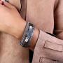 FANCY SHINY Leather Wrap Bracelet Boho Cuff Bracelets Crystal Bead Bracelet with Magnetic Clasp Jewelry Gifts for Women Teen Girls