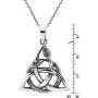 AeraVida Interwoven Snakes Triquetra or Trinity Knot .925 Sterling Silver Pendant Necklace