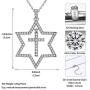 Elegant Amulet Necklace Gift for Women Girl Sterling Silver Teen Boy Crystal Triangle/Ankh Cross/Celtic Turtle/Iced Out Magen Star of David Pendant Necklace Minimalist Everyday Jewellery