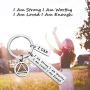 FUSTMW AA Symbol Keychain Sobriety Gifts Alcoholics Anonymous Gifts Addiction Recovery Jewelry I Am Strong I Am Loved I Am Enough New Beginnings Gift