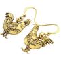 DUOWEI Antique Silver And Gold Plated Hen Chicken Earrings for Women Girls Charms Chicken Dangle Drop Jewelry Gifts