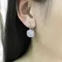 SELOVO Halo Art Deco Bridemaid Vintage Drop Earrings Cubic Zirconia Silver Tone SELOVO Halo Art Deco Bridemaid Vintage Drop Earrings Cubic Zirconia Silver Tone