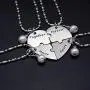 O.RIYA Together Forever Never Apart Four Piece Puzzle Heart Necklace Set Stainless Steel Pearl Charm