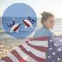 PammyJ American Flag Star Dangle Earrings