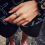 Gracefair Fashion Punk Stainless Steel Feather Ring Vintage Statement Leaf Ring Wing cast for Women Men Size 7-11