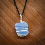 Blue Lace Agate Gemstone Pendant Necklace - Natural Crystal Healing | Stone of Encouragement and Support| Throat Chakra & Communication Aid | For Security and Self-Confidence| Jewelry for Men & Women