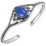 Natural Lapis Cuff Bangle 925 Silver Overlay e Vintage Boho Style Jewelry For Women Natural Lapis Cuff Bangle 925 Silver Overlay e Vintage Boho Style Jewelry For Women