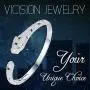 18K Real Gold Plated Panther Bangle Bracelet for Women with Top Cubic Zirconia,Cuff Jewelry by Vicision