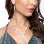 SP Sophia Collection Fancy Fashion Statement Womens Marquise Y Drop Necklace and Stud Post Dangle Earrings Set SP Sophia Collection Fancy Fashion Statement Womens Marquise Y Drop Necklace and Stud Post Dangle Earrings Set