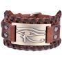TEAMER Vintage Amulet Eye of Horus Leather Bracelet Cuff Bangle Egyptian Talisman Pagan Jewelry