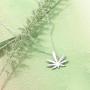 Boma Jewelry Sterling Silver Marijuana Pot Cannabis Weed Leaf Necklace, 20 Inches