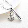 constantlife Cylinder Cremation Jewelry for Ashes 316L Stainless Steel Urn Pendant Memorial Necklace with Small Accessories Charms Keepsake